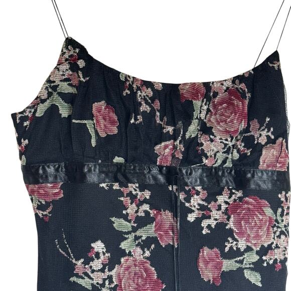Express Y2K Rose Print Satin empire waist Cami Top Boho Chic XLarge - Picture 5 of 9